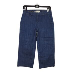 Kate Spade‎ Broome Street Wide Leg Culotte Denim Capri Pant Size 26 Blue Jeans